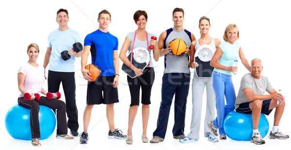 Grupo saudável fitness pessoas isolado branco Foto stock © Kurhan