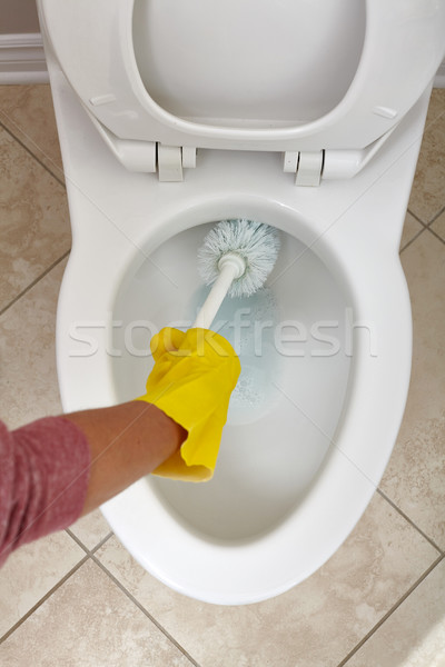 Toilet bowl cleaning. Stock photo © Kurhan