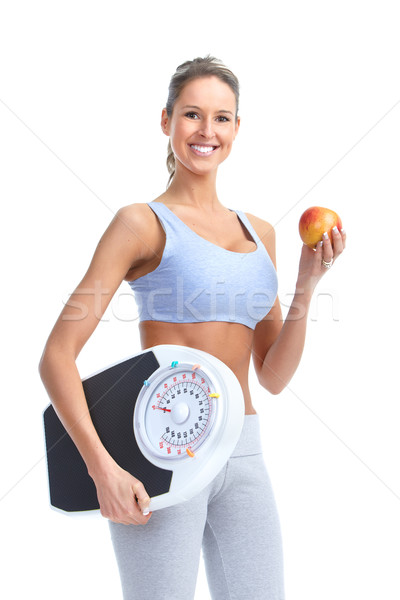 woman with a weight scale Stock photo © Kurhan