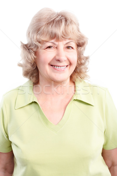 Vrouw glimlachen gelukkig geïsoleerd witte vrouw Stockfoto © Kurhan