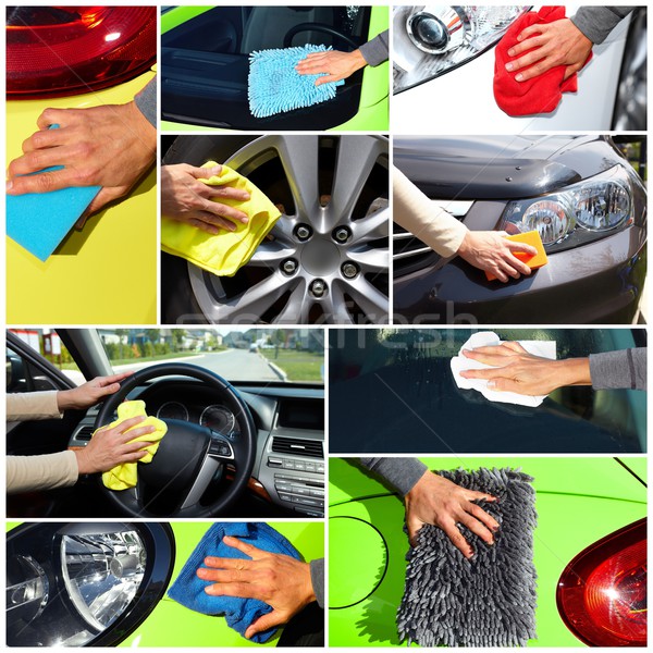 Car with wax and polish cloth. Stock photo © Kurhan