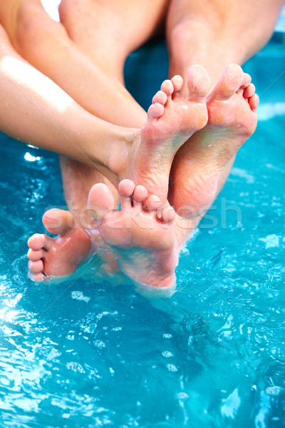 Young couple in jacuzzi. Stock photo © Kurhan
