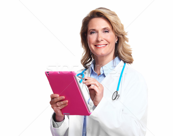 Medical doctor woman with tablet computer. Stock photo © Kurhan