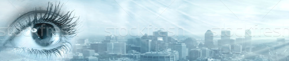 Stockfoto: Menselijke · oog · abstract · business · visie · perspectief