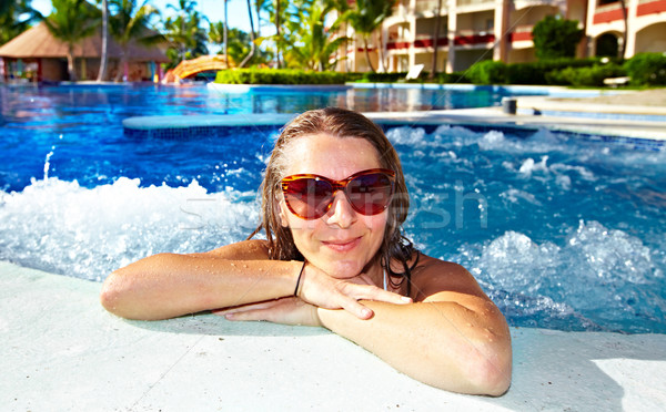 Woman in jacuzzi Stock photo © Kurhan