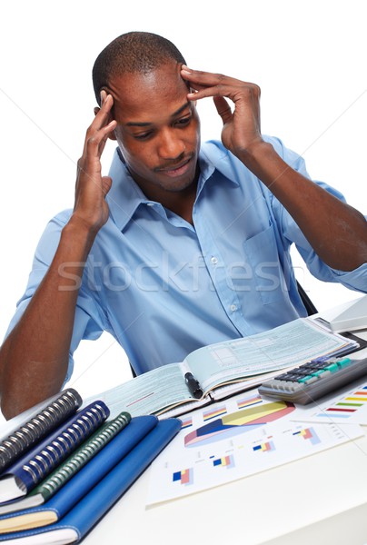 Om de afaceri stres datorii probleme afaceri birou Imagine de stoc © Kurhan