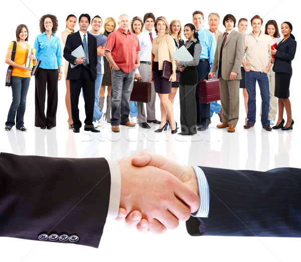 Handdruk zakenlieden vergadering groep business team geïsoleerd Stockfoto © Kurhan