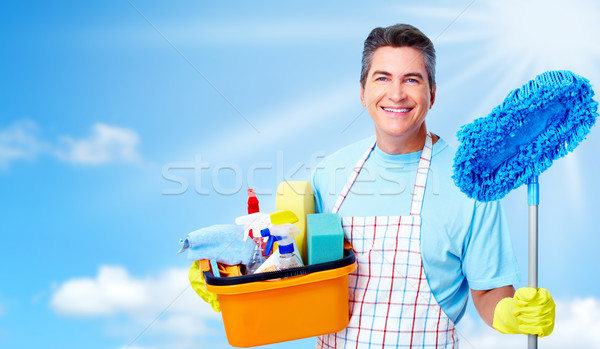 Professional cleaner man. Stock photo © Kurhan