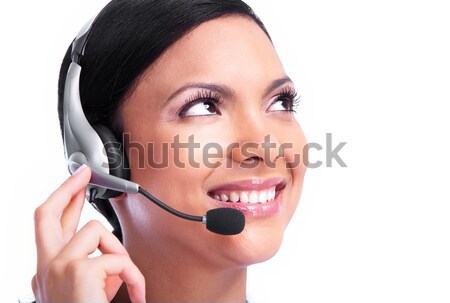 Stock photo: Call center operator business woman.