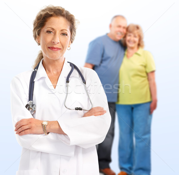 Lekarza starszych para uśmiechnięty medycznych stetoskop Zdjęcia stock © Kurhan