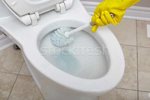 Toilet bowl cleaning. Stock photo © Kurhan