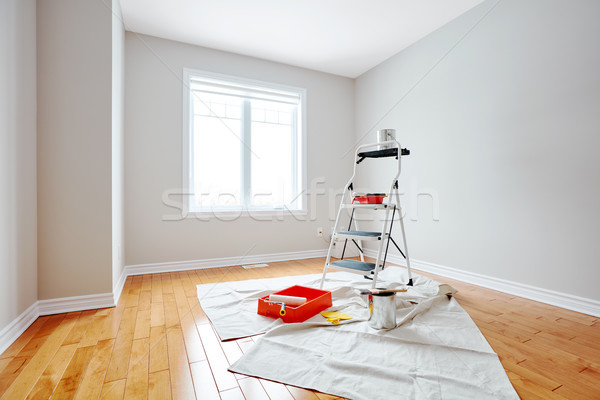 Stock foto: Haus · Renovierung · Malerei · Werkzeuge · modernen · Zimmer