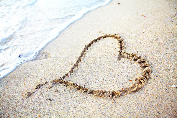 Foto d'archivio: Cuore · spiaggia · passi · tropicali · resort · acqua