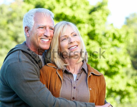 Personnes âgées parc deux souriant personnes [[stock_photo]] © Kurhan