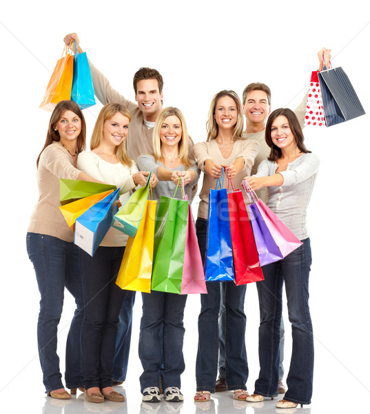 Compras pessoas feliz isolado branco mulher Foto stock © Kurhan