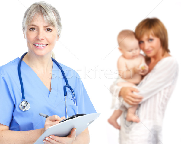 Family doctor and patients. Stock photo © Kurhan