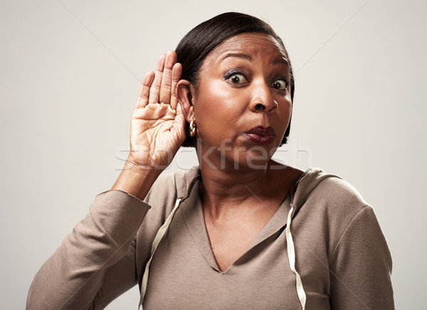 listening african woman. Stock photo © Kurhan