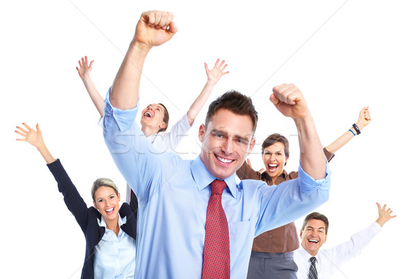 Empresario feliz gente de negocios aislado blanco hombre Foto stock © Kurhan
