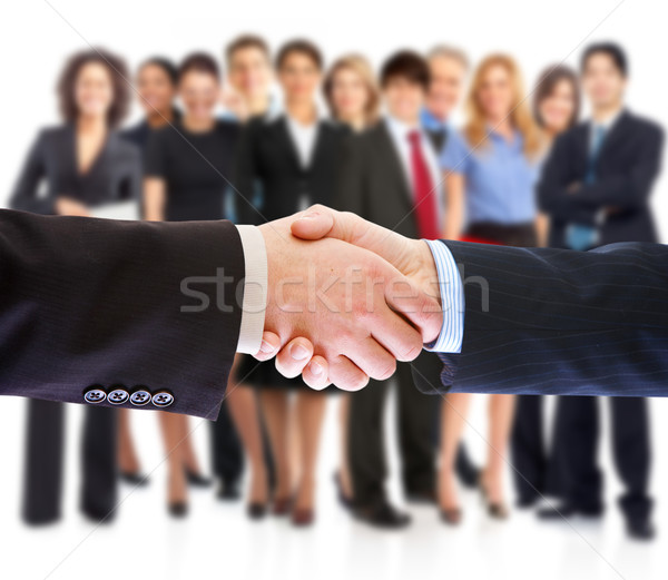 Stock fotó: Kézfogás · üzletemberek · megbeszélés · csoport · üzleti · csapat · izolált
