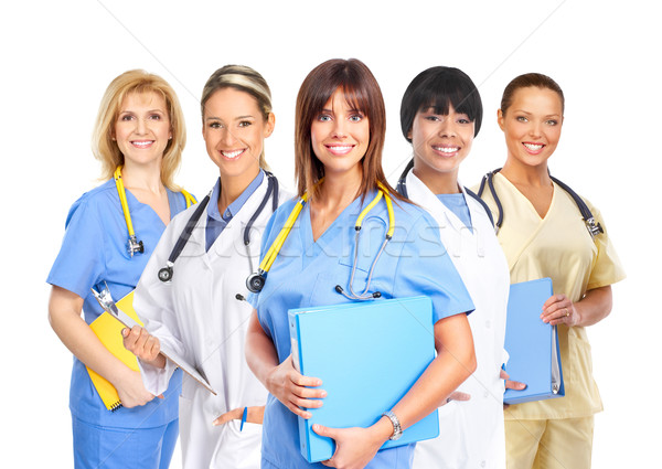 Orvosi emberek mosolyog orvosok nővérek fehér Stock fotó © Kurhan