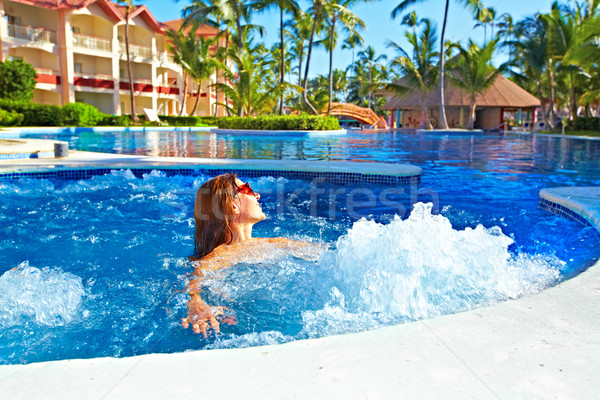 Woman in jacuzzi Stock photo © Kurhan