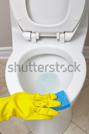 Toilet bowl cleaning. Stock photo © Kurhan