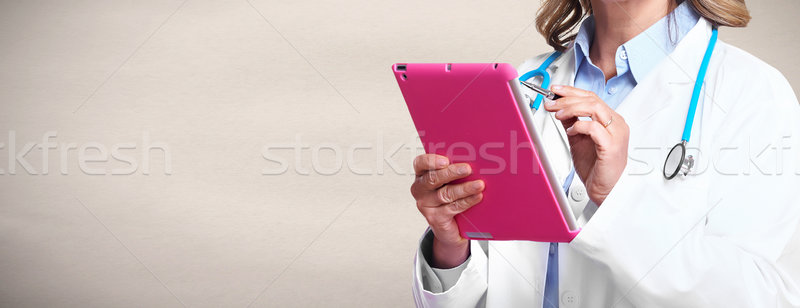 Stockfoto: Arts · handen · vrouw · gezondheidszorg · kliniek
