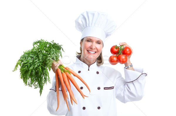 Chef sorridente isolado branco cozinha Foto stock © Kurhan