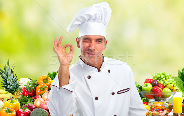 Chef man with vegetables. Stock photo © Kurhan