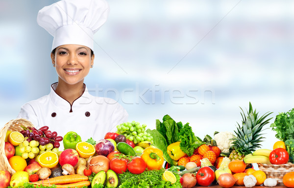 Asian chef femme souriante femme alimentaire régime alimentaire [[stock_photo]] © Kurhan