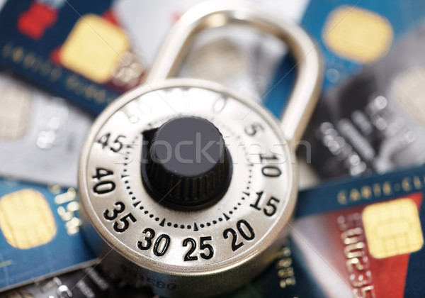 блокировка кредитных карт кодовый замок защиту безопасности замок Сток-фото © Kurhan