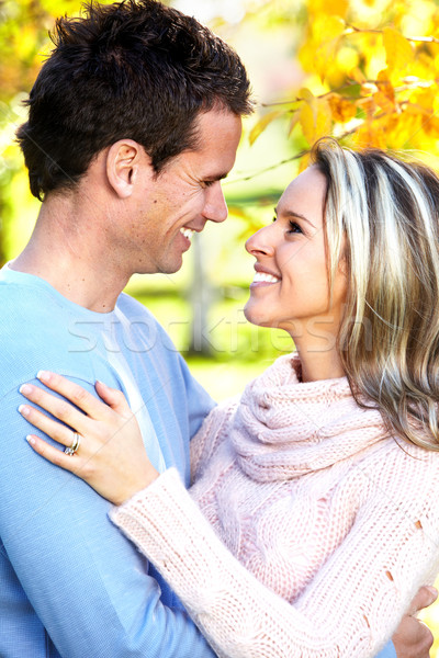 Foto stock: Feliz · casal · amor · parque · família