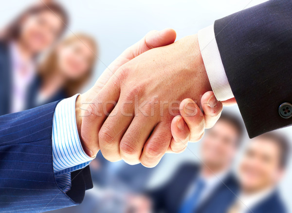 üzlet kézfogás üzletemberek üzletember izolált fehér Stock fotó © Kurhan