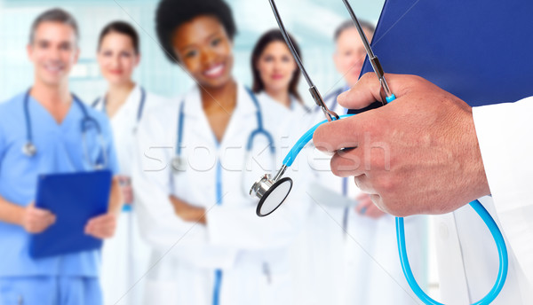 Foto stock: Médico · manos · médicos · hombre · fondo