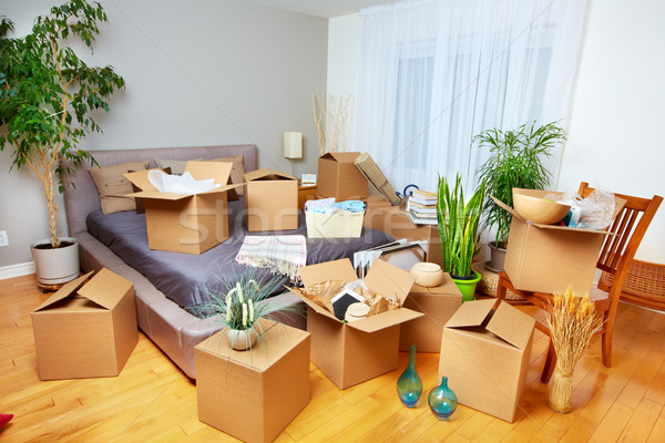 Moving boxes in new house. Stock photo © Kurhan