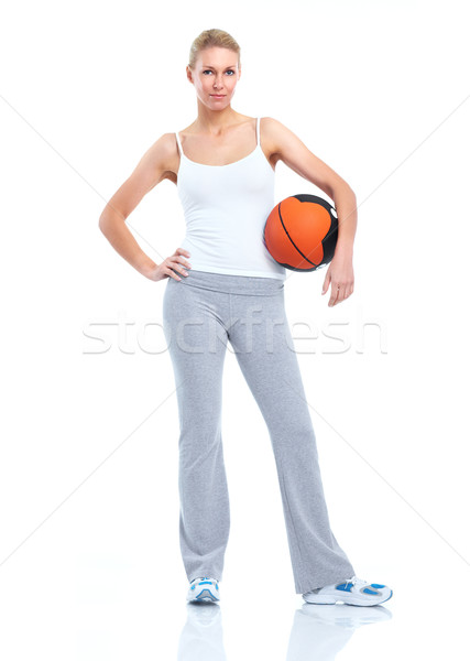 Mujer de la aptitud deporte aislado blanco mujer feliz Foto stock © Kurhan