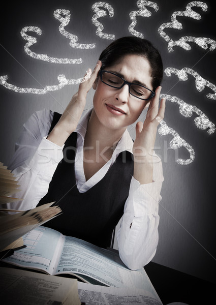 Woman having headache. Stock photo © Kurhan
