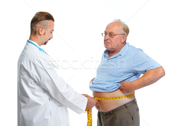Foto stock: Médico · obeso · homem · corpo · gordura