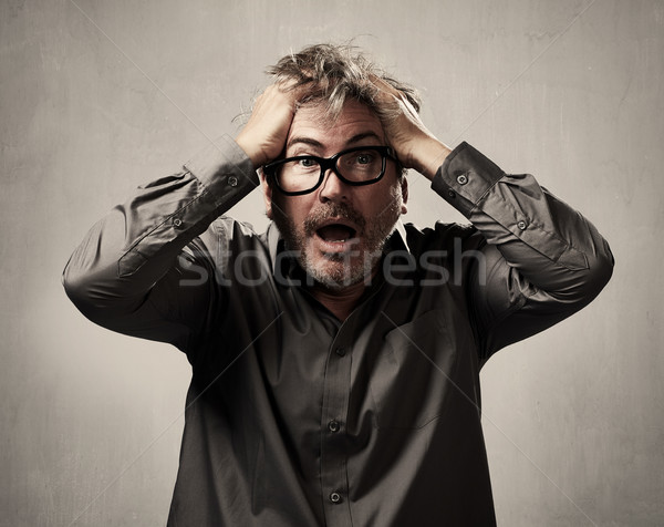 Scared afraid man fear. Stock photo © Kurhan