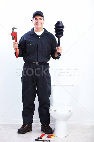 профессиональных водопроводчика туалет сантехники ремонта Сток-фото © Kurhan