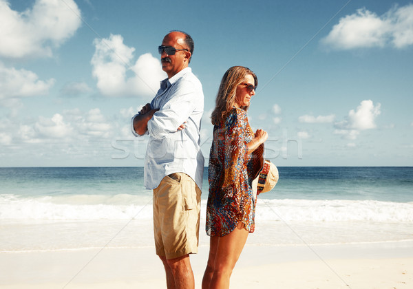 Stock photo: Unhappy cople on the beach