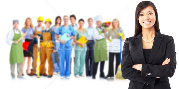 Asian business woman and workers group. Stock photo © Kurhan