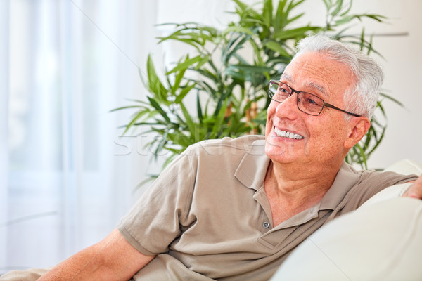 Stockfoto: Senior · man · portret · ouderen · gepensioneerd · vergadering