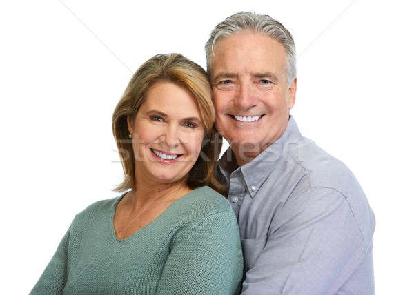 Stock photo: Senior couple smiling.