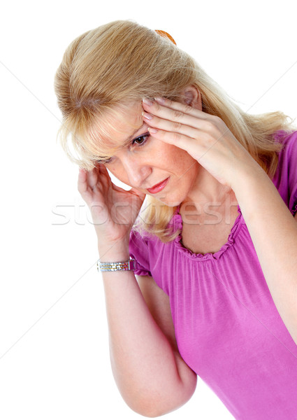Stress senior donna testa dolore faccia Foto d'archivio © Kurhan