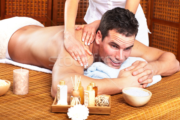 Stockfoto: Jonge · man · spa · massage · salon · ontspannen · hand
