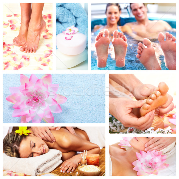 Beautiful Spa massage collage. Stock photo © Kurhan