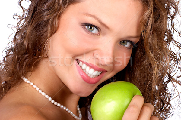 Stock photo: woman with apple