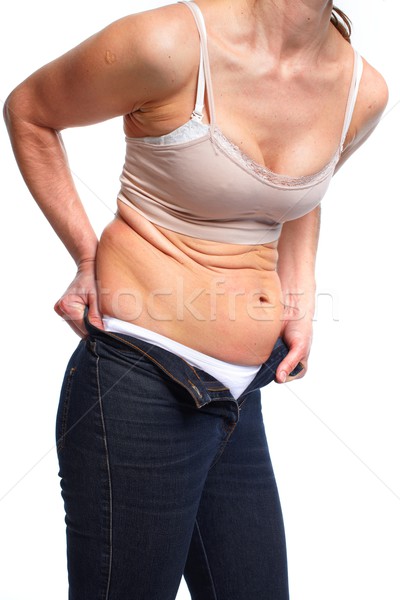 Kobieta tłuszczu brzuch diety ciało Zdjęcia stock © Kurhan