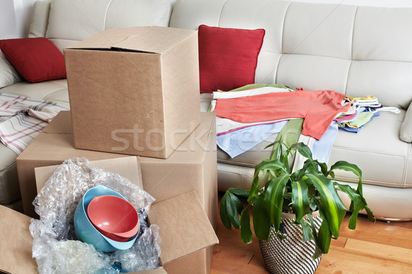 Moving boxes in new house. Stock photo © Kurhan